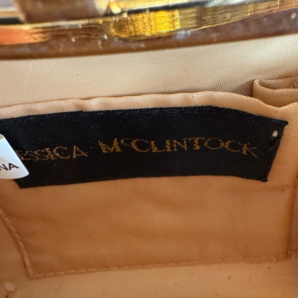 Vintage Jessica McClintock Gold Satin Clutch - Picture 10 of 10